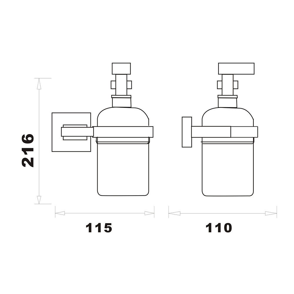 Harbour Clarity Matt Black Soap Dispenser